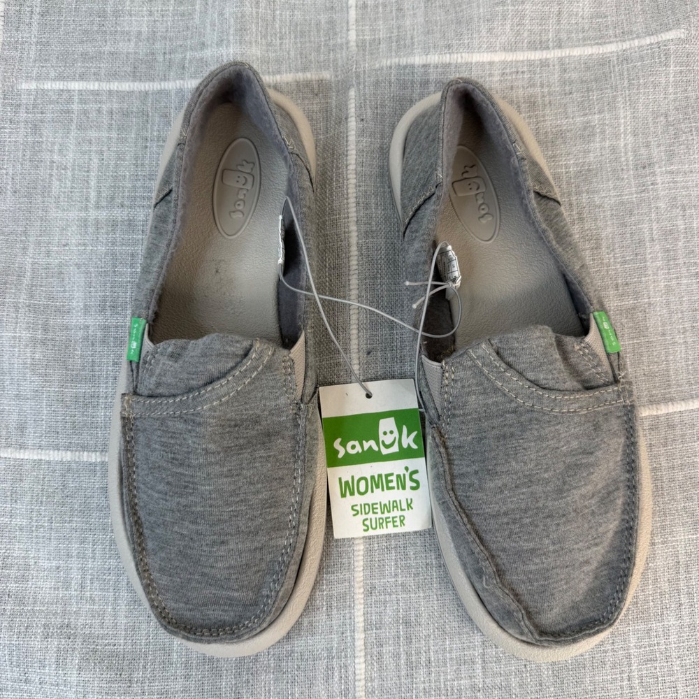 Sanuk Women's Size 6 Sidewalk Surfer Slip On Gray NEW